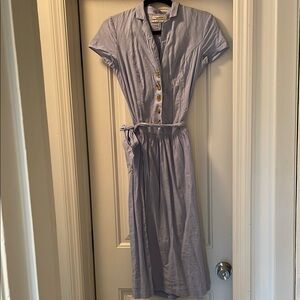 Linen blend Button-Down Dress